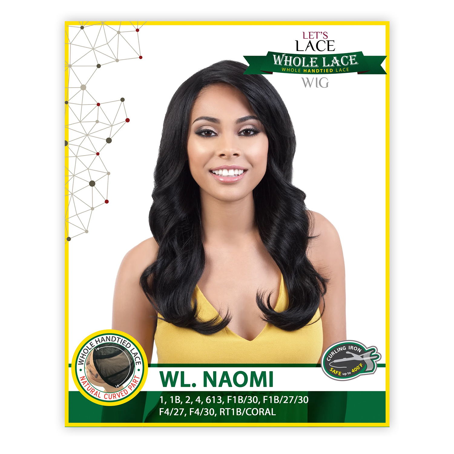Motown Tress Lace Front Wig Whole Hand-Tied Natural Curved Part WL.Naomi