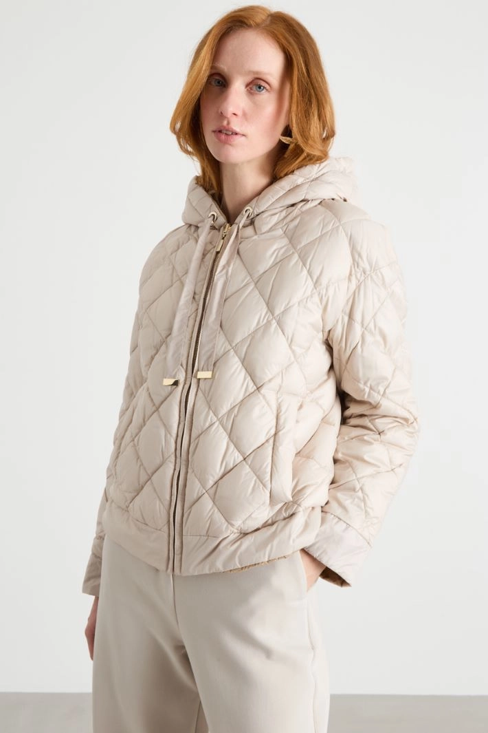 Quilted down jacket - BEIGE