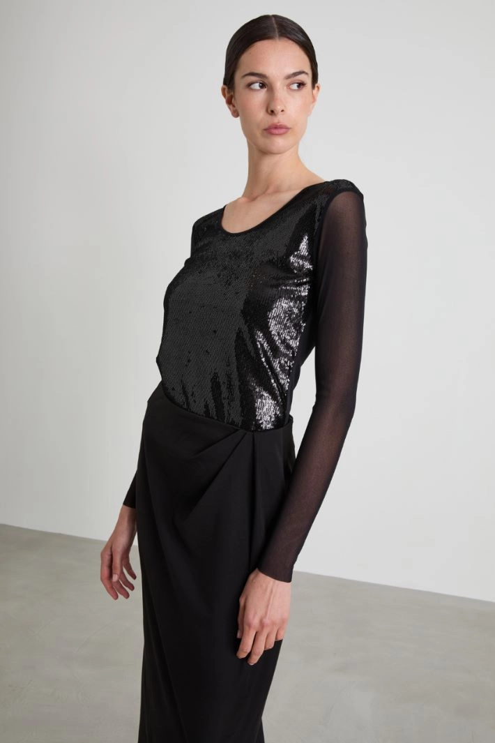 Sequin T-shirt - BLACK