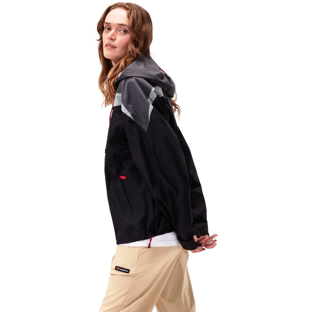 Berghaus Eclipse Panel Waterproof Jacket Unisex - Jet Black/Grey Pinstripe/Monument