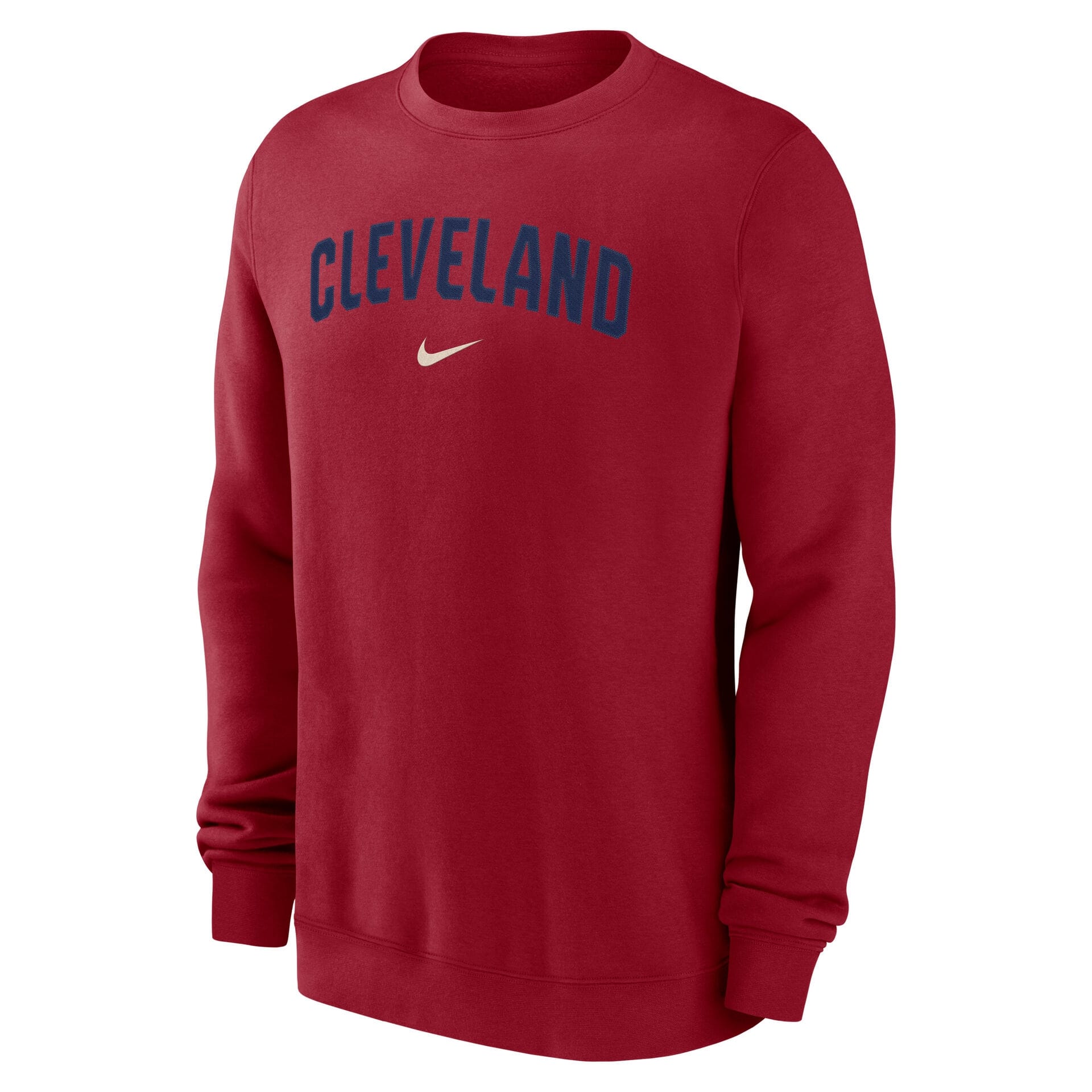Cleveland Guardians City Connect 2-Hit Club Crew Pullover Red