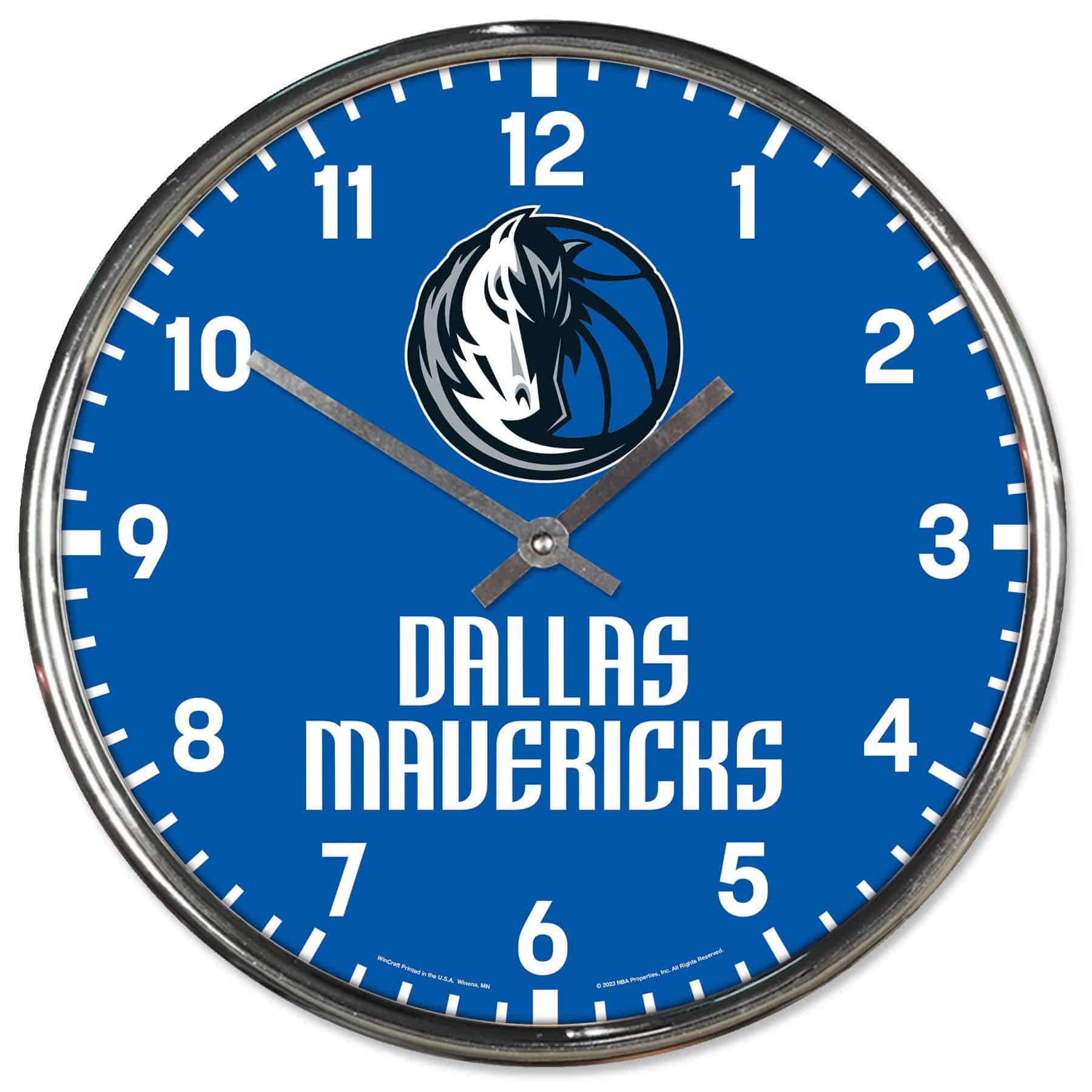 Dallas Mavericks Chrome NBA Team Design Wall Clock