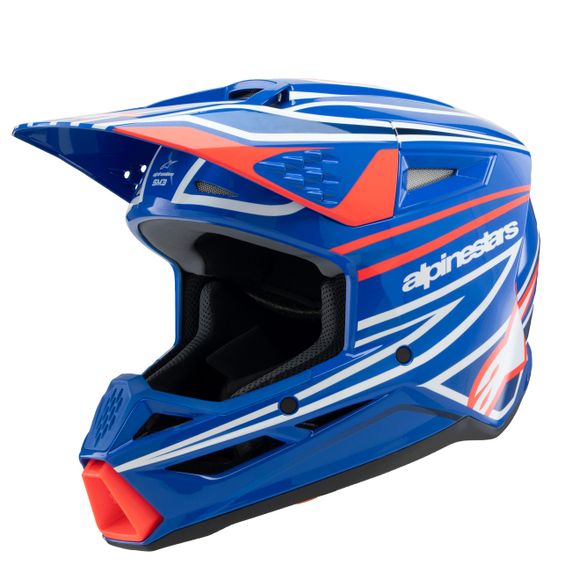 Casque cross Alpinestars SUPERTECH S-M3 - WURX - ENFANT - Bleu / RougeRef : AP3394
