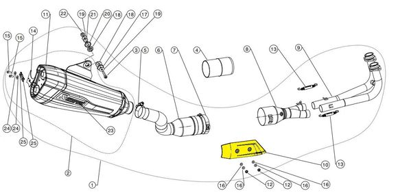 Protection échappement Akrapovic Visière Pièce rechangeRef : SA00388A / 18602065