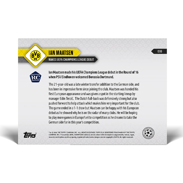 Topps UK - 4 Card Bundle - UCL TOPPS NOW® - #96-#99