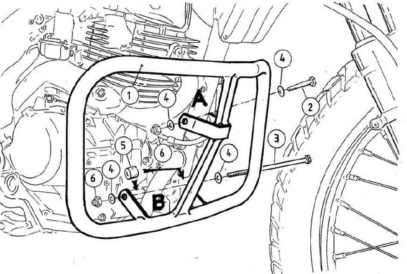 Hepco & Becker Crashbar engine guard - blackHONDA 125 XR 125 L (JD19) - 2003 - 2008Ref: Hbe05078A / 501932 00 01