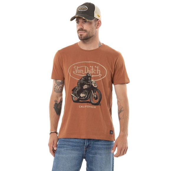 Short sleeve t -shirt Von Dutch RACER - orangeRef: VDH0353