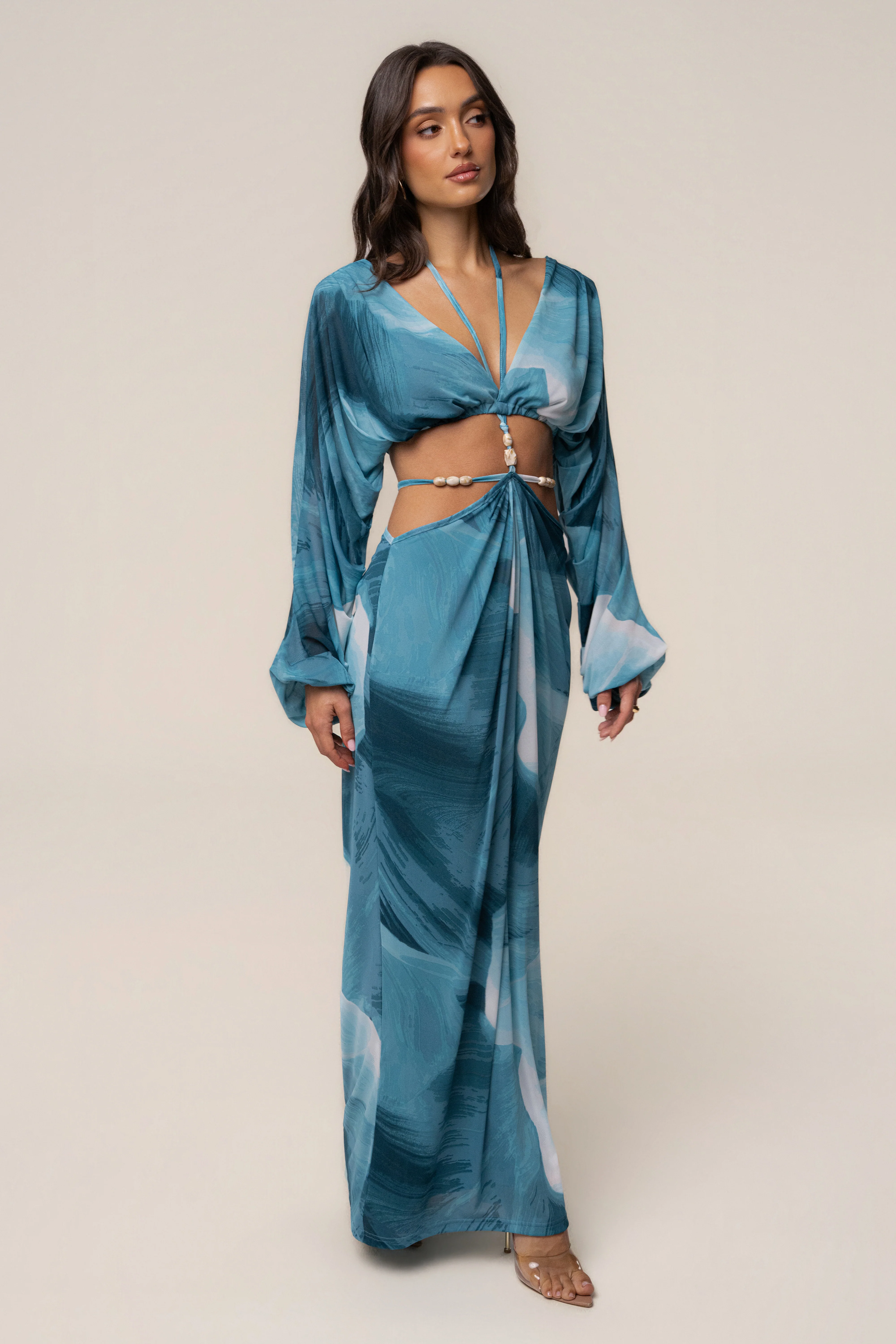 Sunset Blue  Selene Draped Top