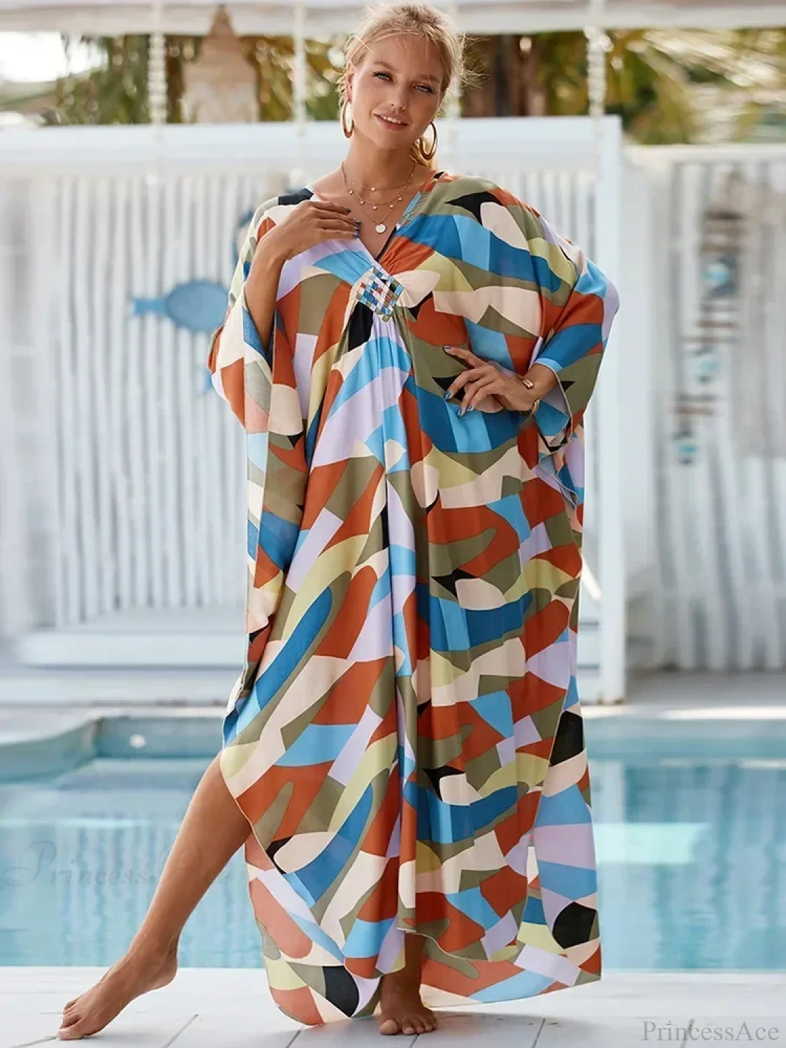 Zebra Stripes Long Dress Cover Up