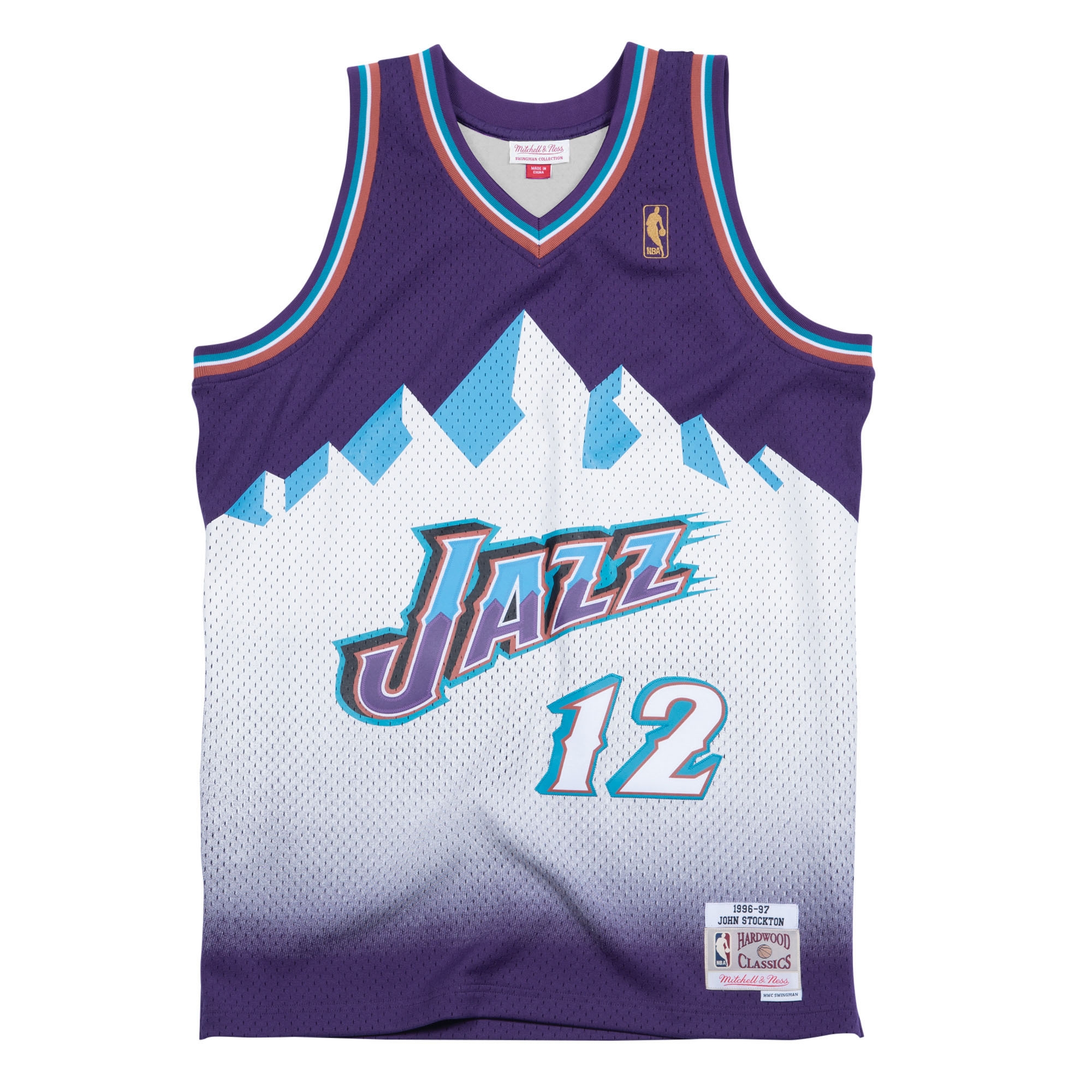 John Stockton #12 Utah Jazz 1996-97 Mitchell & Ness Swingman NBA Jersey Purple