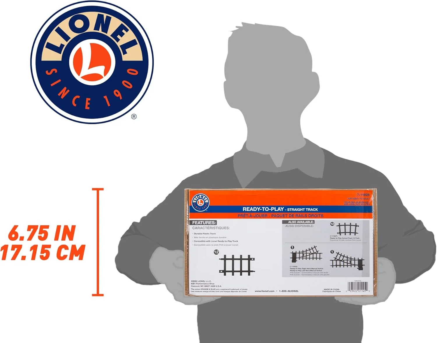 12 Piece Ready-to-Play Straight Track Pack, Lionel #711826