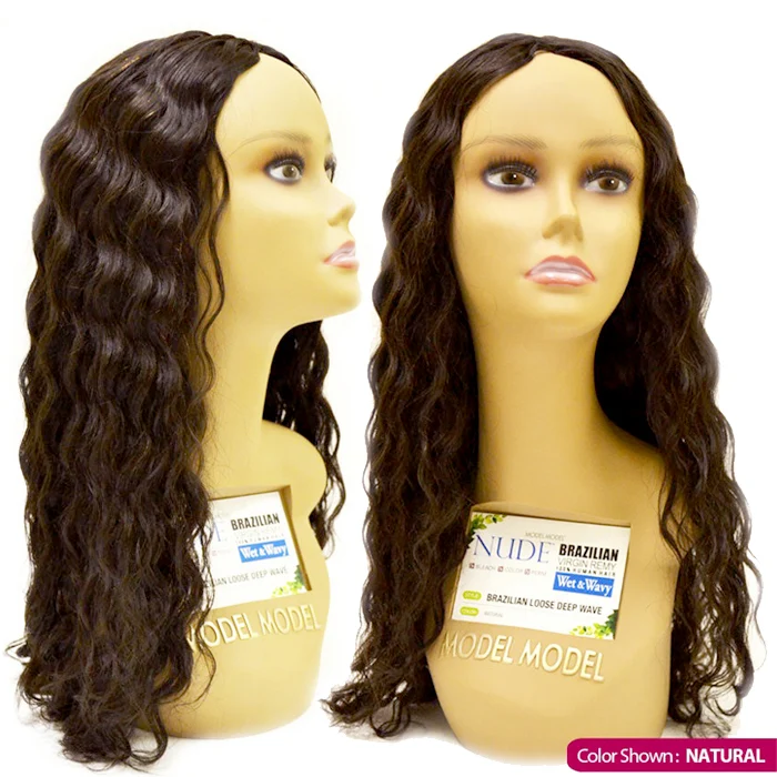 Model Model Nude Blue Virgin Remy 100% Human Hair Weaves - BRAZILIAN LOOSE DEEP WAVE 16