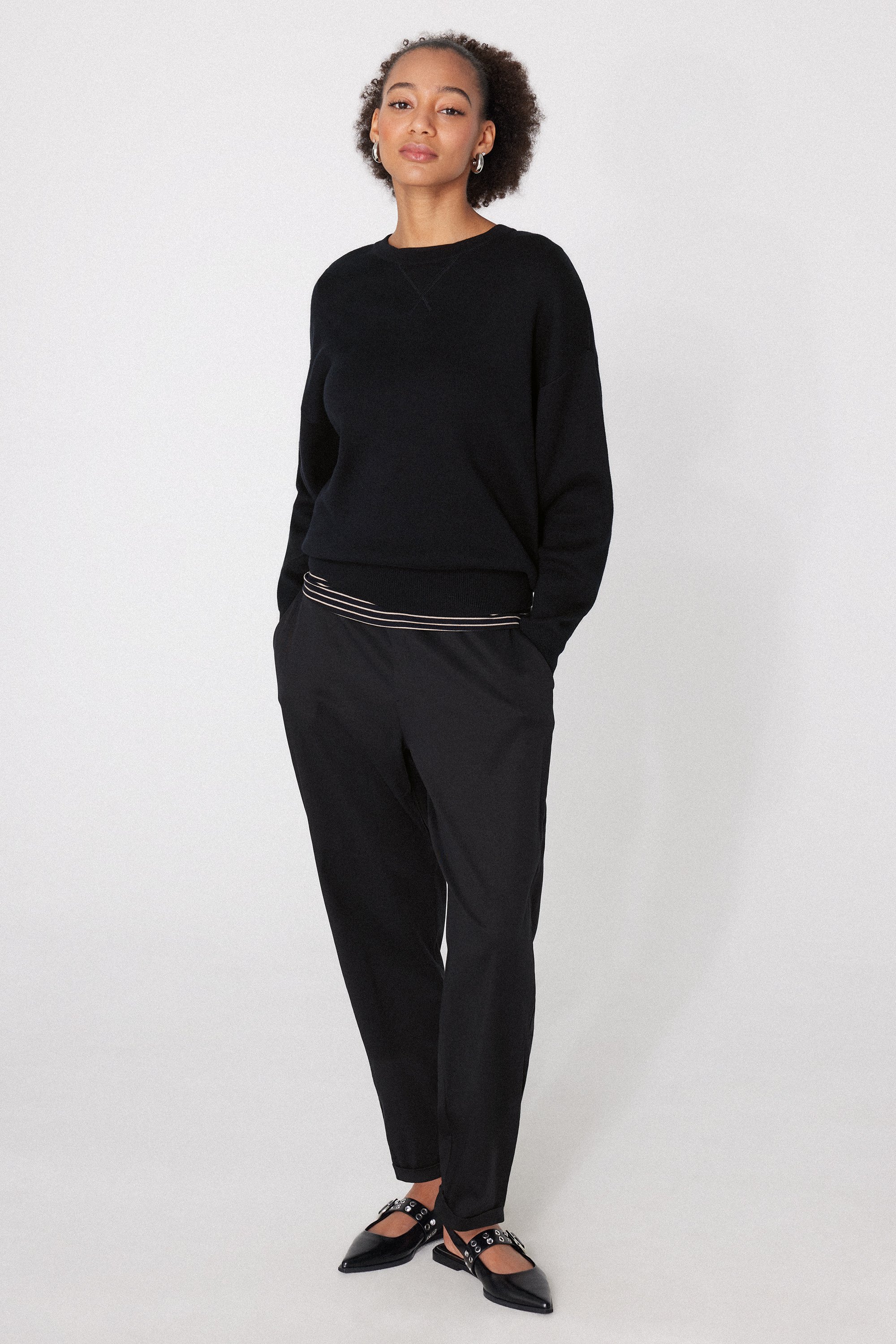 Gabardine Cigarette Trousers