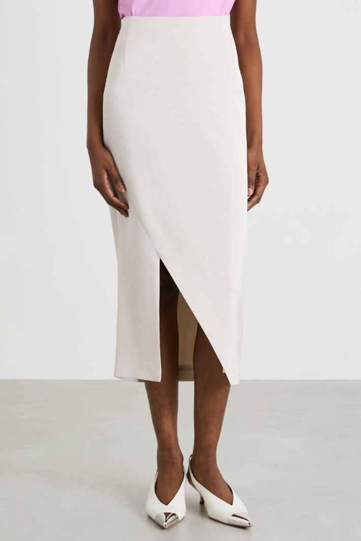 Satin midi skirt - PEARL