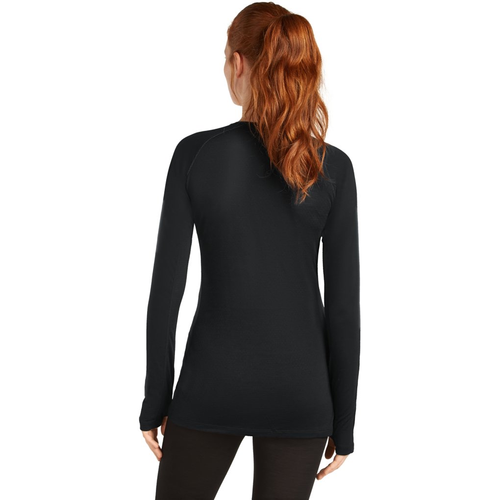 Icebreaker Merino 125 ZoneKnit™ Thermal Long Sleeve Crewe Shirt Women - Black