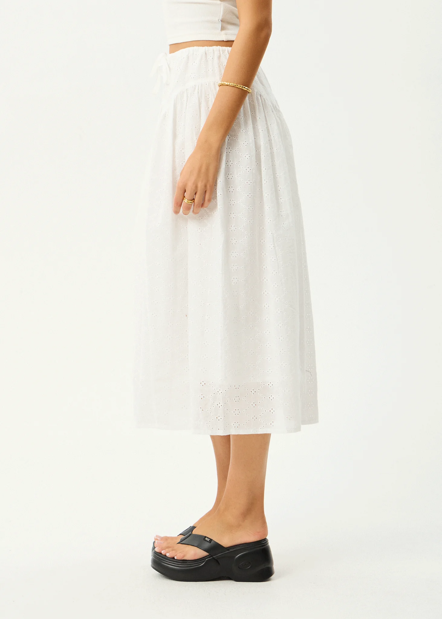 AFENDS Womens Marlow - Midi Skirt - White