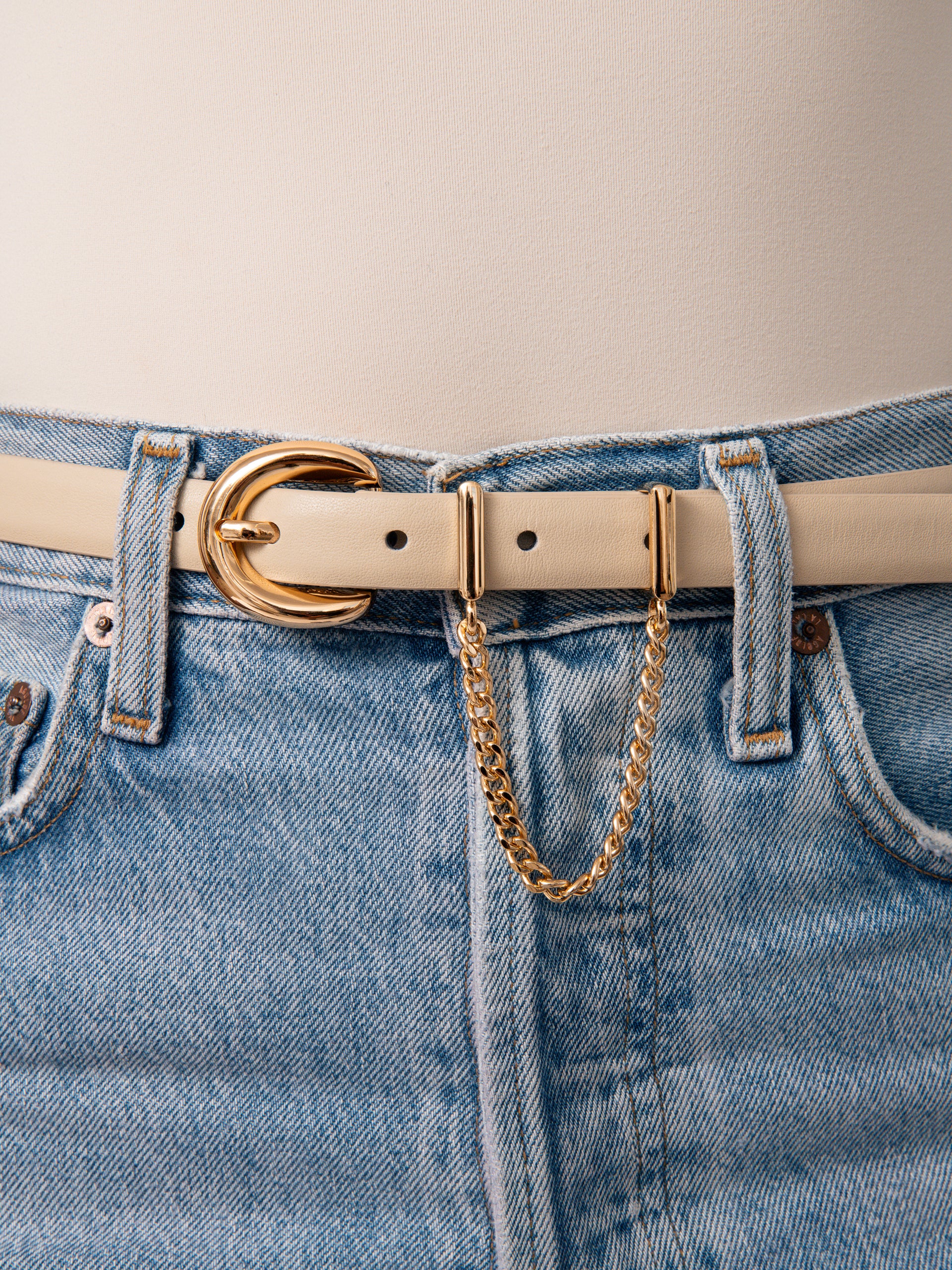 Cascade Chain Belt in Ivory