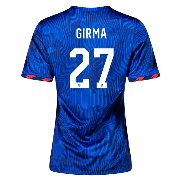 Womens United States Naomi Girma 4 Star Away Jersey 23/24 w/ 2019 World Cup Champion Patch (Hyper Royal/Loyal Blue)