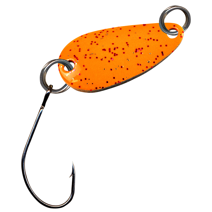 FTM Trout Spoon Bee (Orange Glitter\/Black UV)