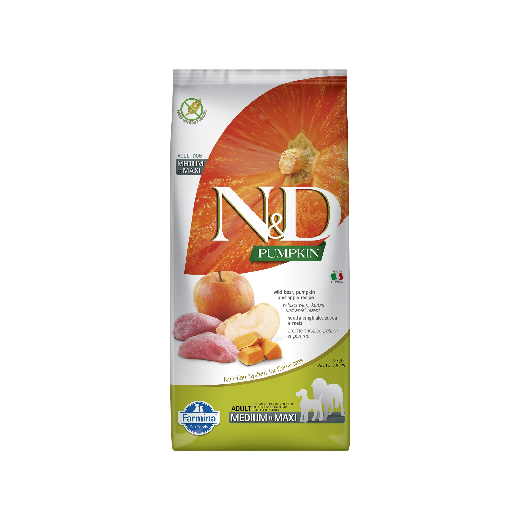 Farmina N&D Pumpkin Wild Boar and Apple Adult Dog Medium & Maxi - 2.5 kg