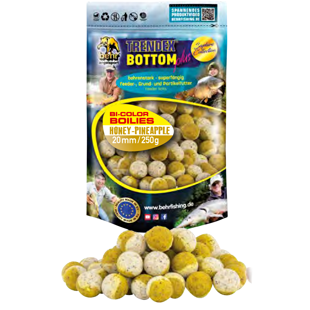 Trendex Bi-Color Boilies Trendex Bottom Plus (Honey-Pineapple)