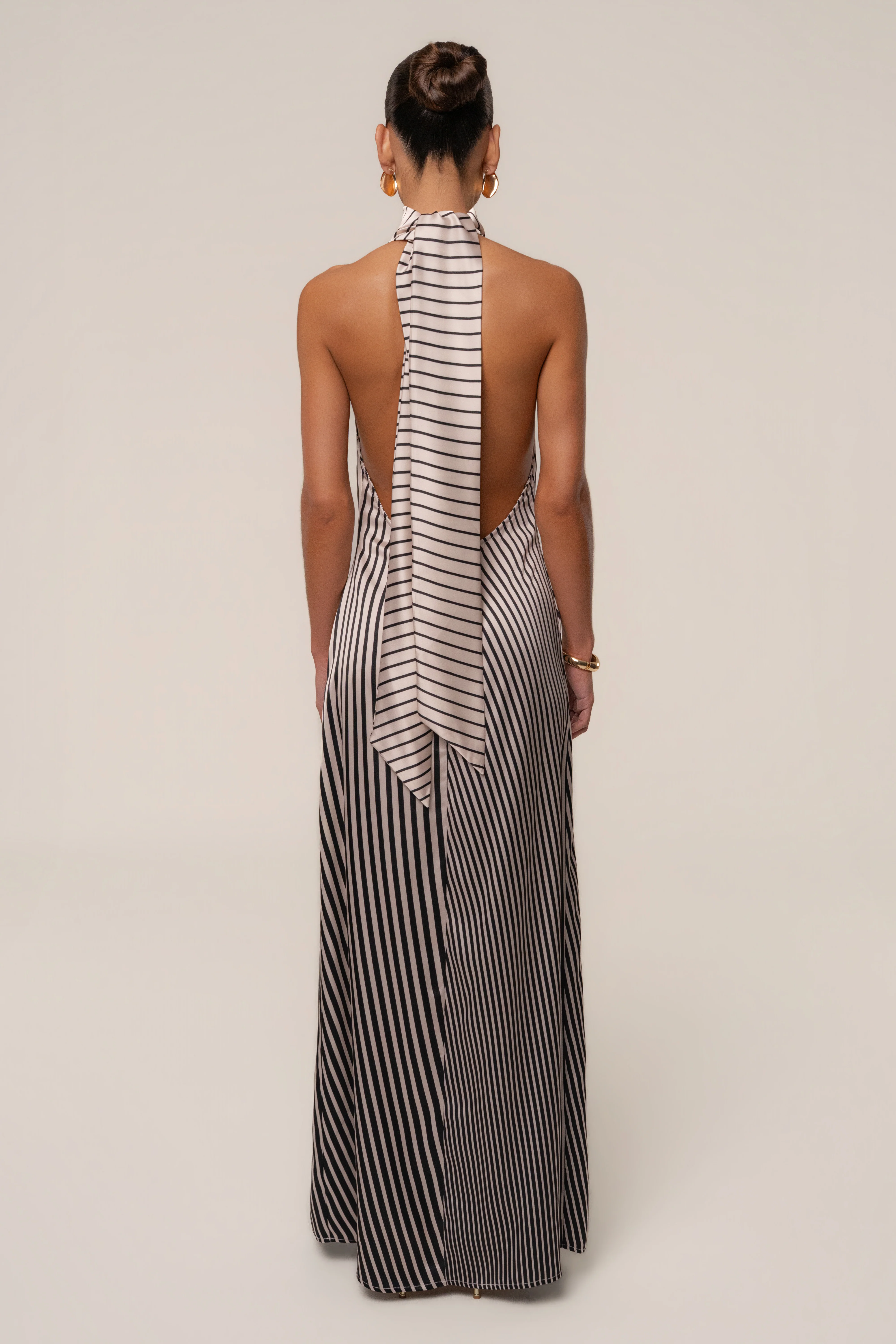 Ivory Gleam Striped Maxi Dress