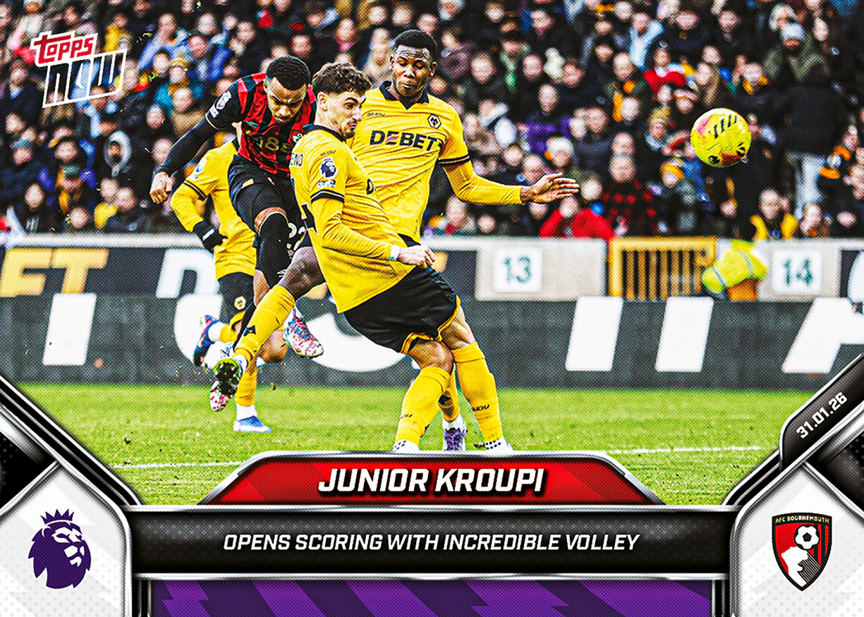 Junior Kroupi - 2025-26 Premier League Topps NOW® - Card 123 - PR: 241