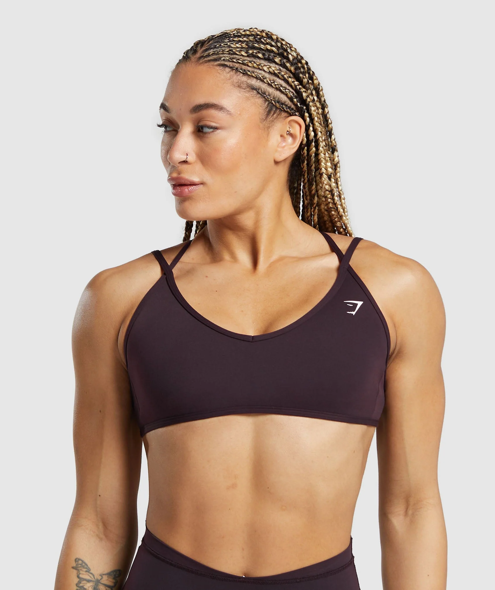 Back Gain Sports Bra Plum Brown