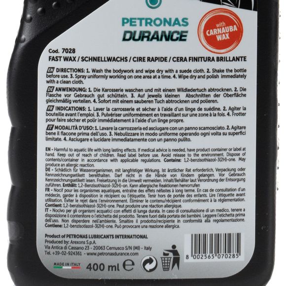 Produit lustrant Petronas Cire/polish finition brillant 400 ml UniverselRef : A7028
