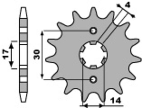 PBR Standard Steel Output Shaft Sprocket 270 - 420Ref: Rt00333A / 1074317002