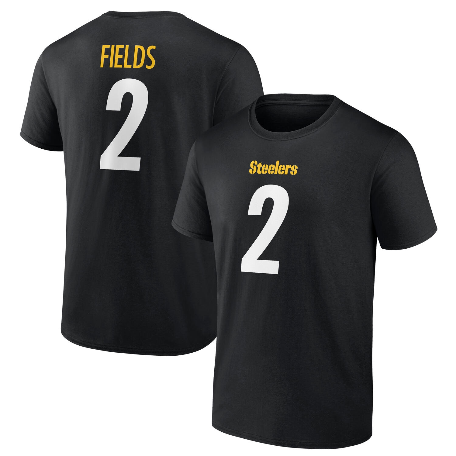 Justin Fields #2 Pittsburgh Steelers Player NFL T-Shirt Black