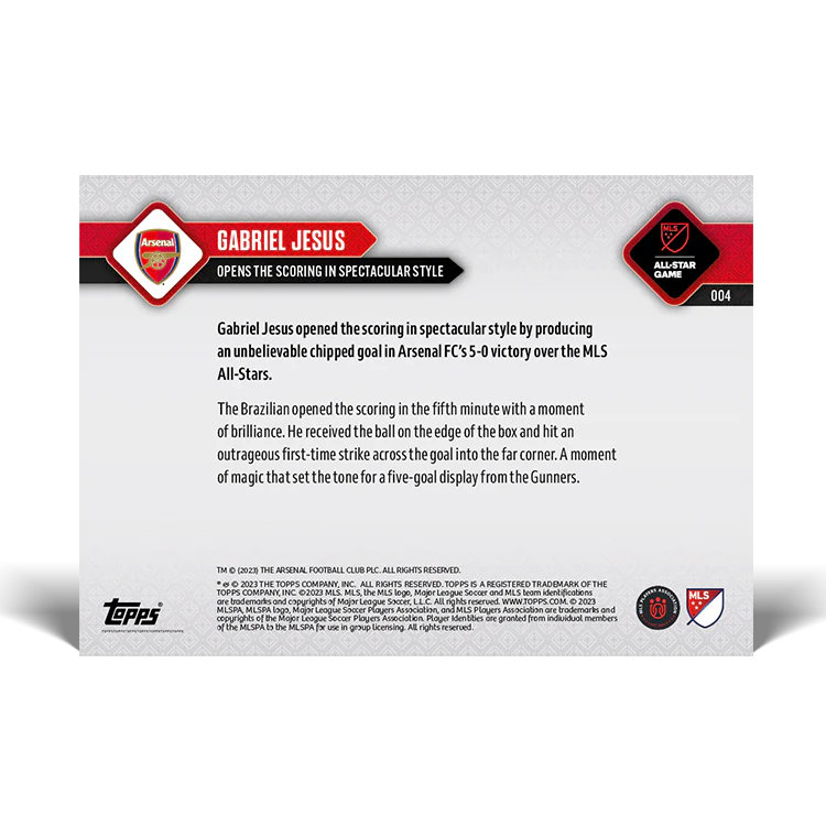 Topps UK - Opens the scoring in spectacular style - ARSENAL TOPPS NOW® Card #004
