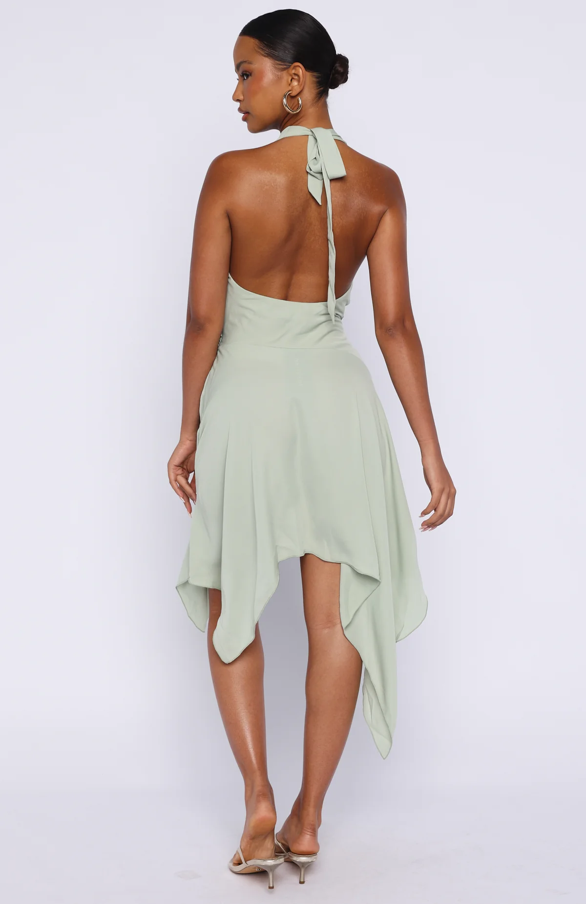 Reminiscing Halter Midi Dress Mint