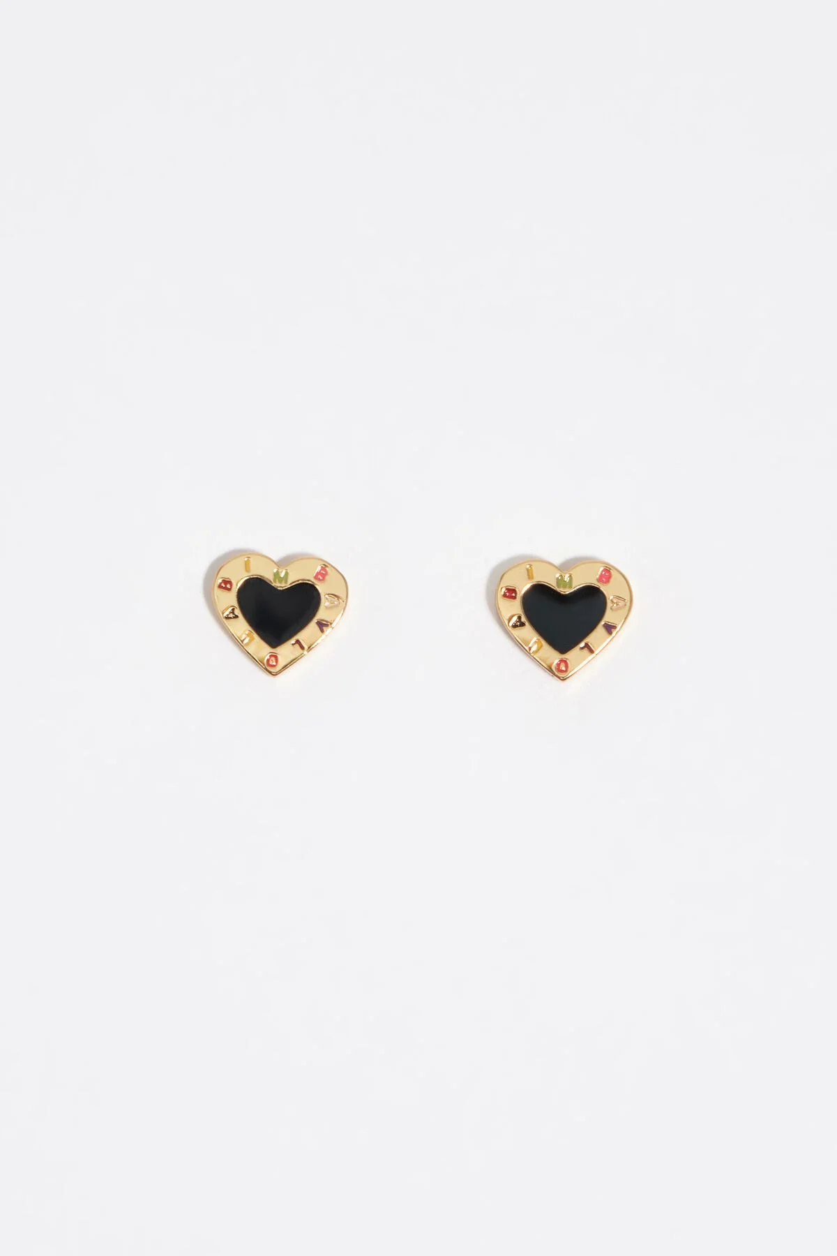 Black heart logo earrings