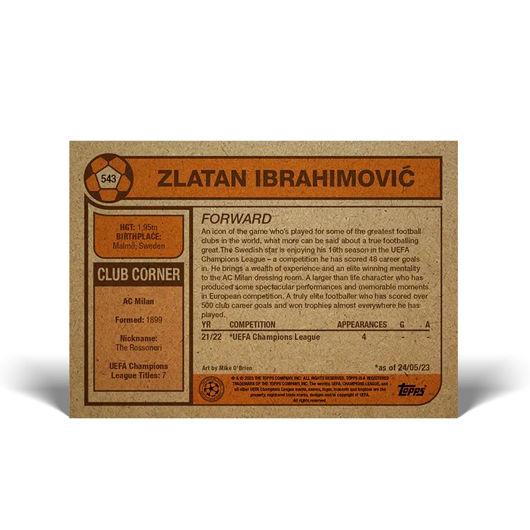 Topps UK - UCC Living Set Card #543 - Zlatan Ibrahimović