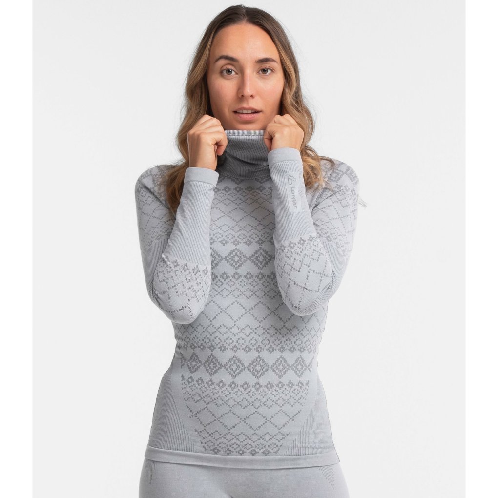 Löffler Transtex® Warm Retr'X Rollneck Long Sleeve Women - grey melange A09