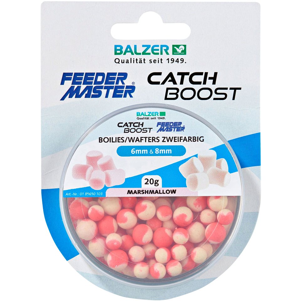 Feedermaster Two-colour boilies (marshmallow)