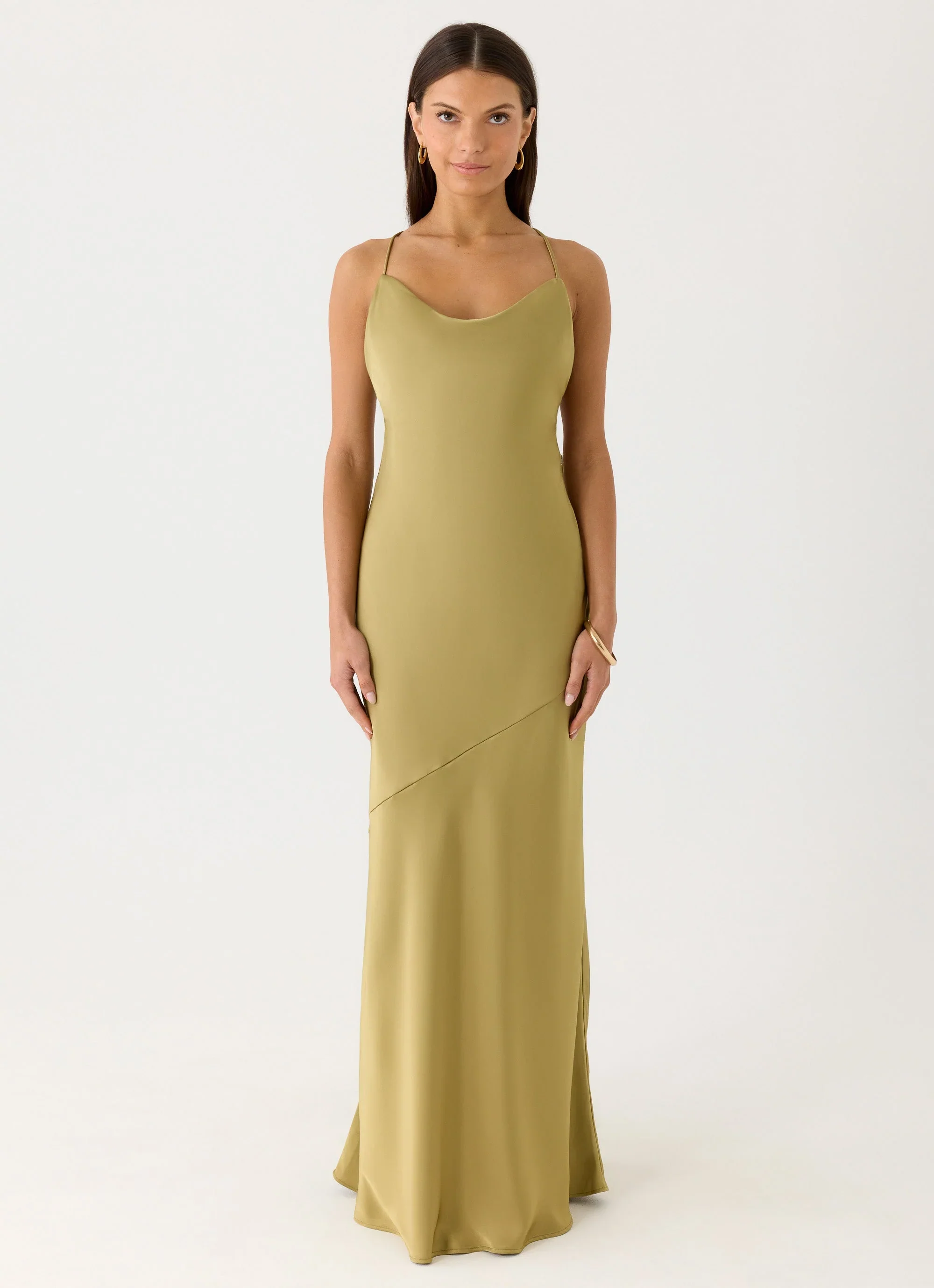 Darius Maxi Dress - Green Olive