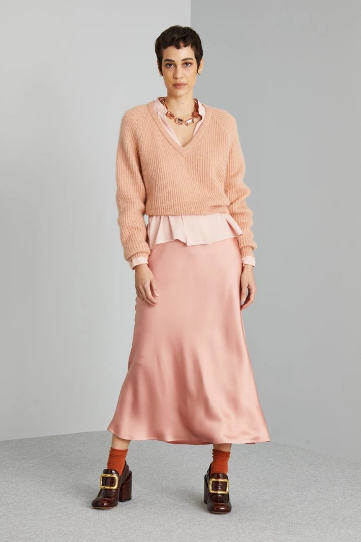 Satin skirt - PASTEL PINK