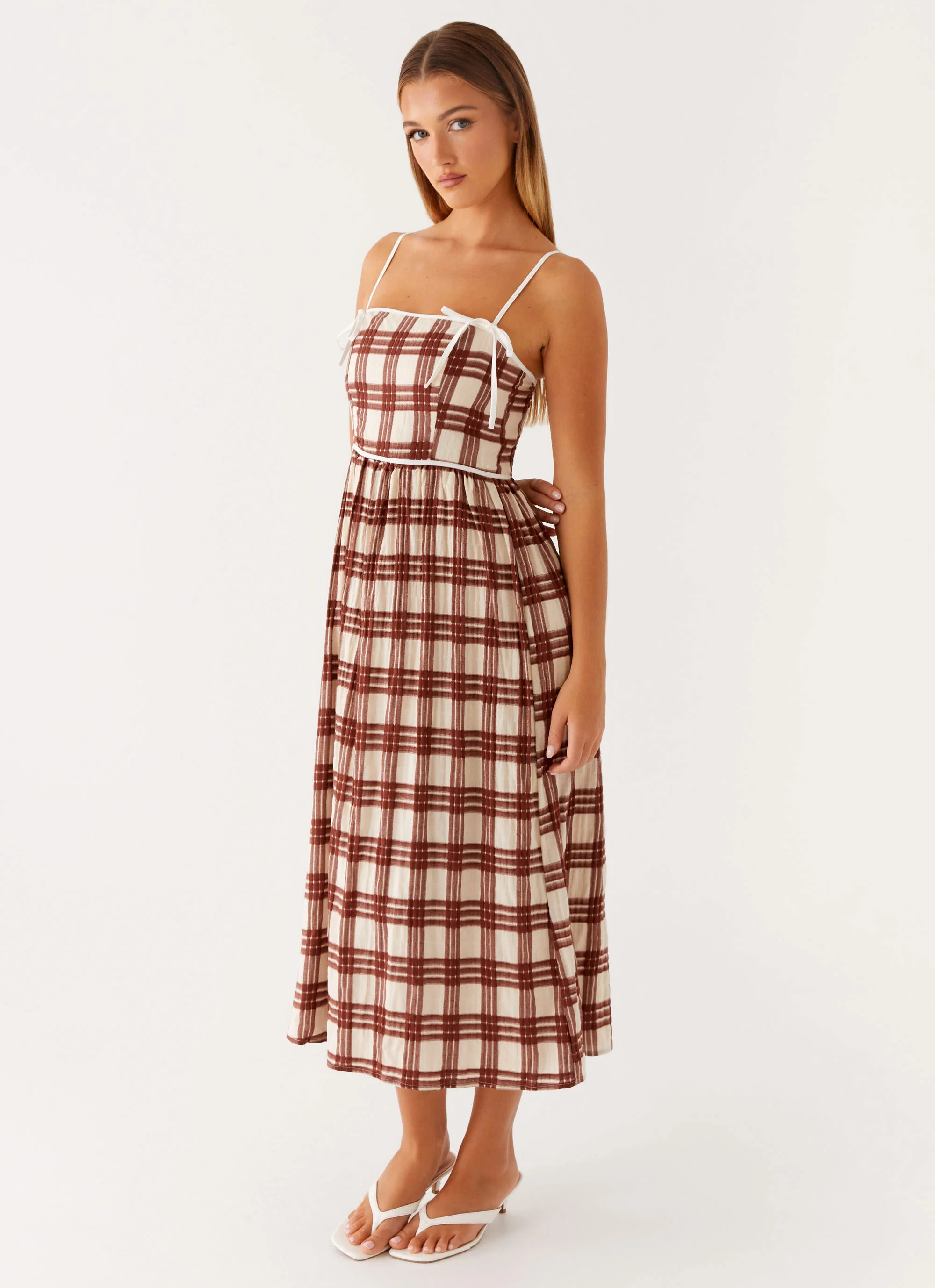 Shyanne Midi Dress - Chocolate Check