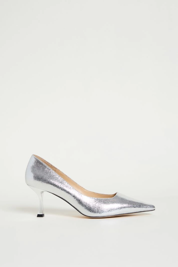 Craquelé-effect laminated pumps - SILVER