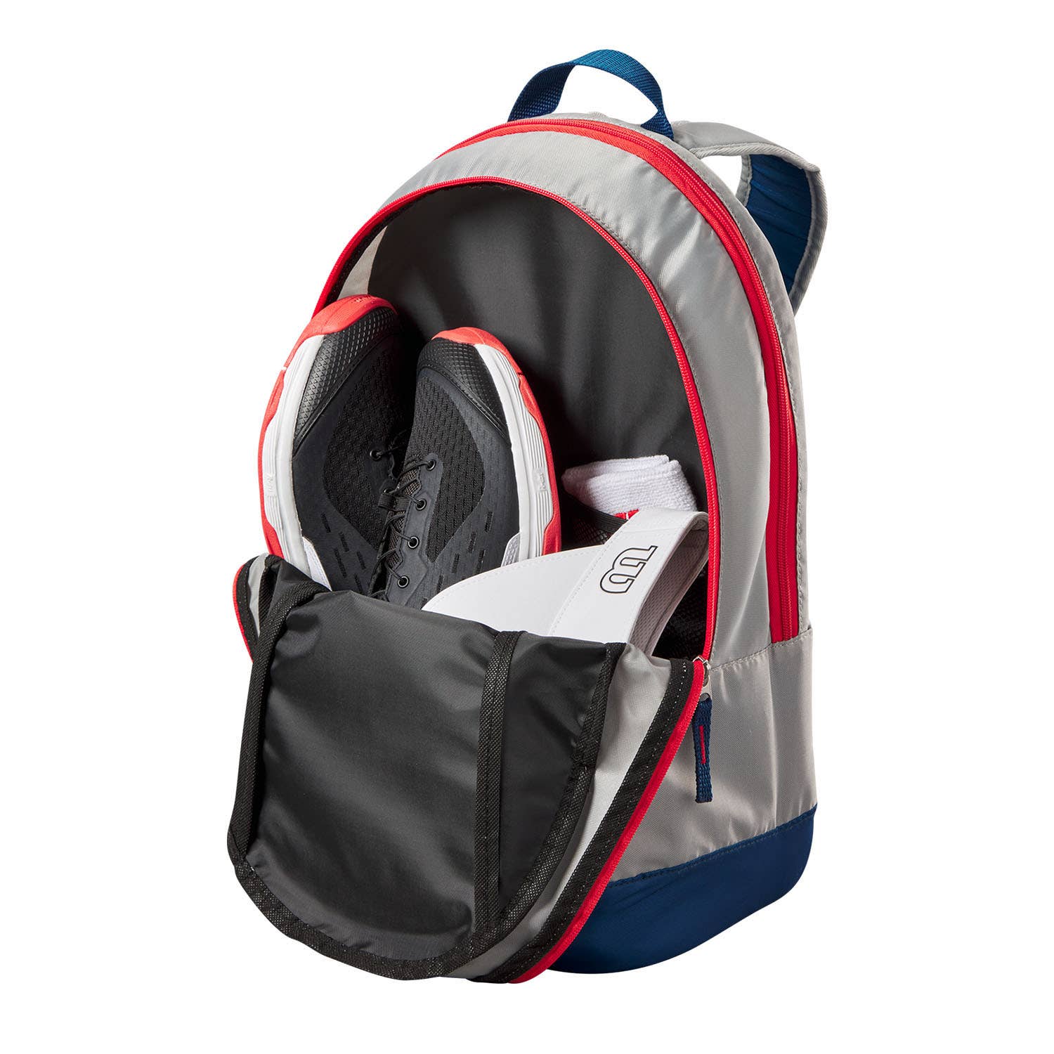 PADELBAG WILSON BACKPACK GREY RED JUNIOR
