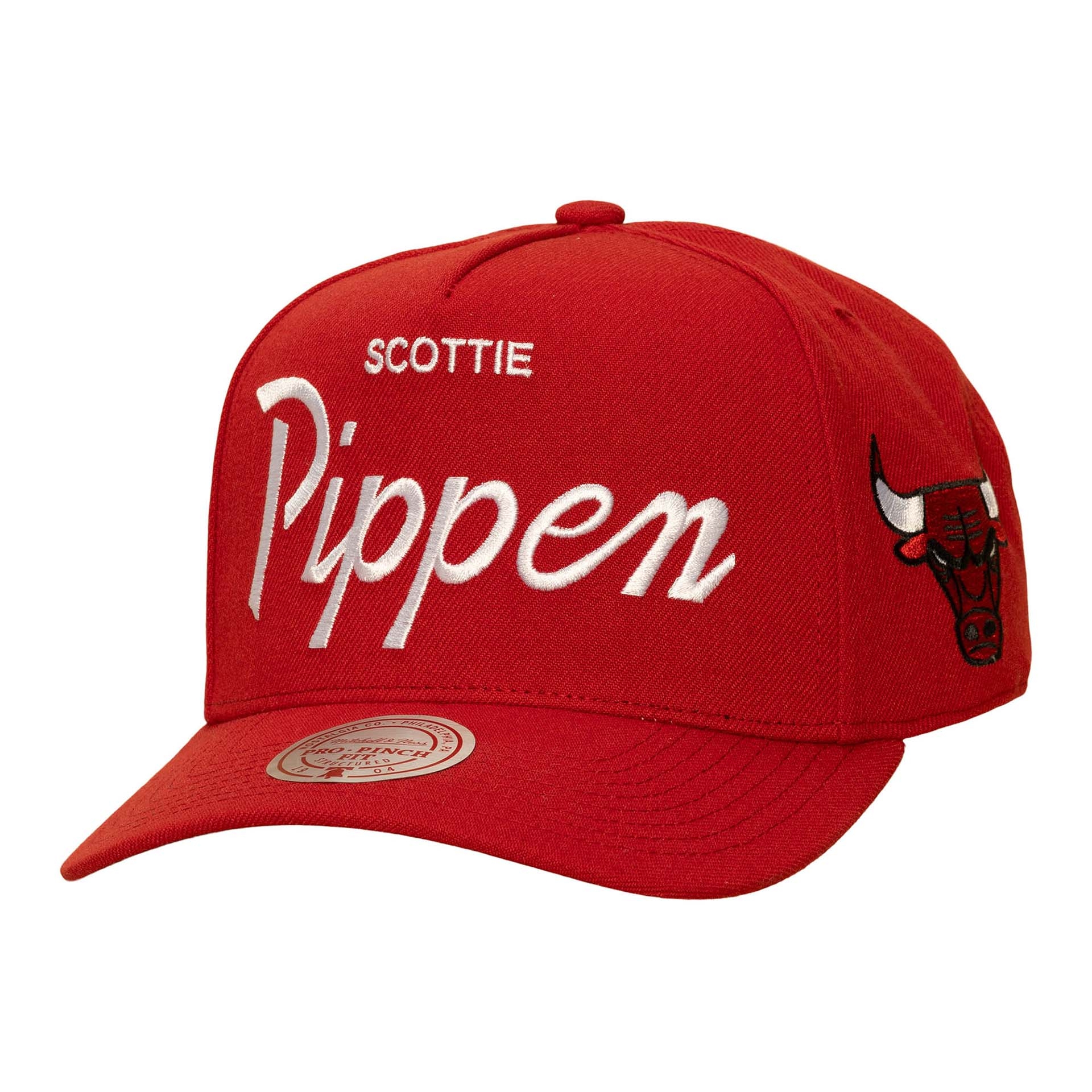 Scottie Pippen Chicago Bulls Pro Pinch Snapback NBA Cap Red
