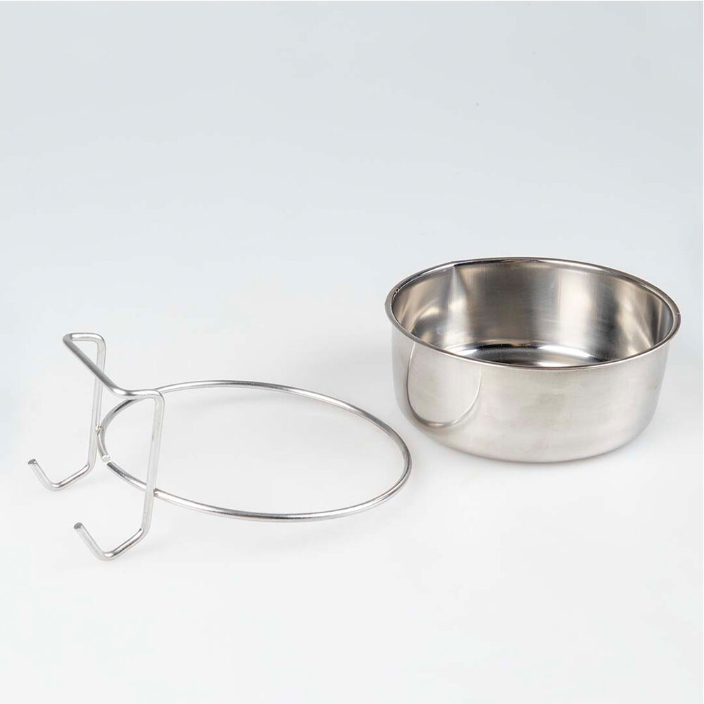 Duvoplus Stainless Steel Bird Feeding Bowl with Hook - XS