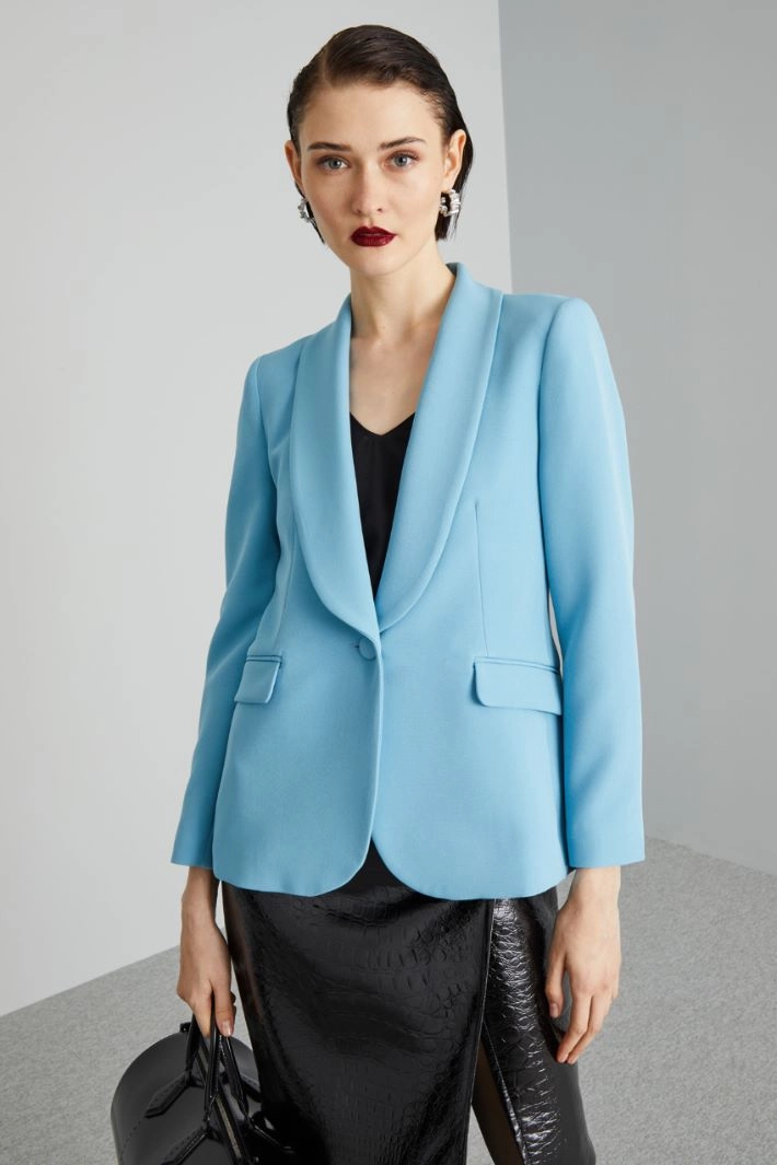 Shawl collar blazer - LIGHT BLUE