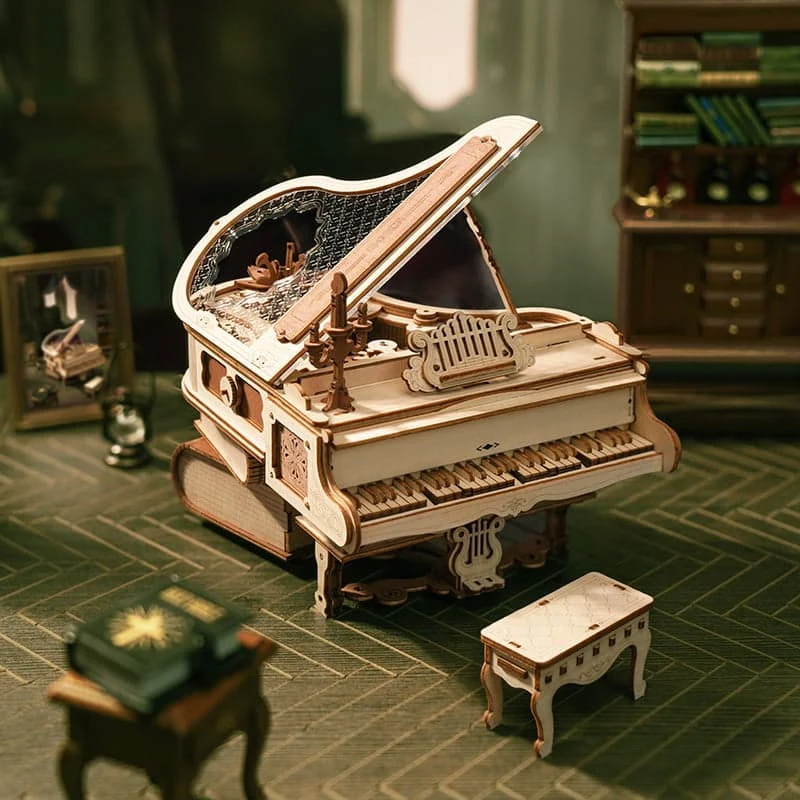 ROKR Magic Piano Mechanical Music Box 3D Wooden Puzzle Robotime AMK81