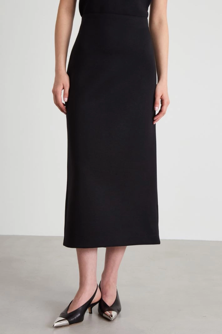 Compact jersey skirt - BLACK