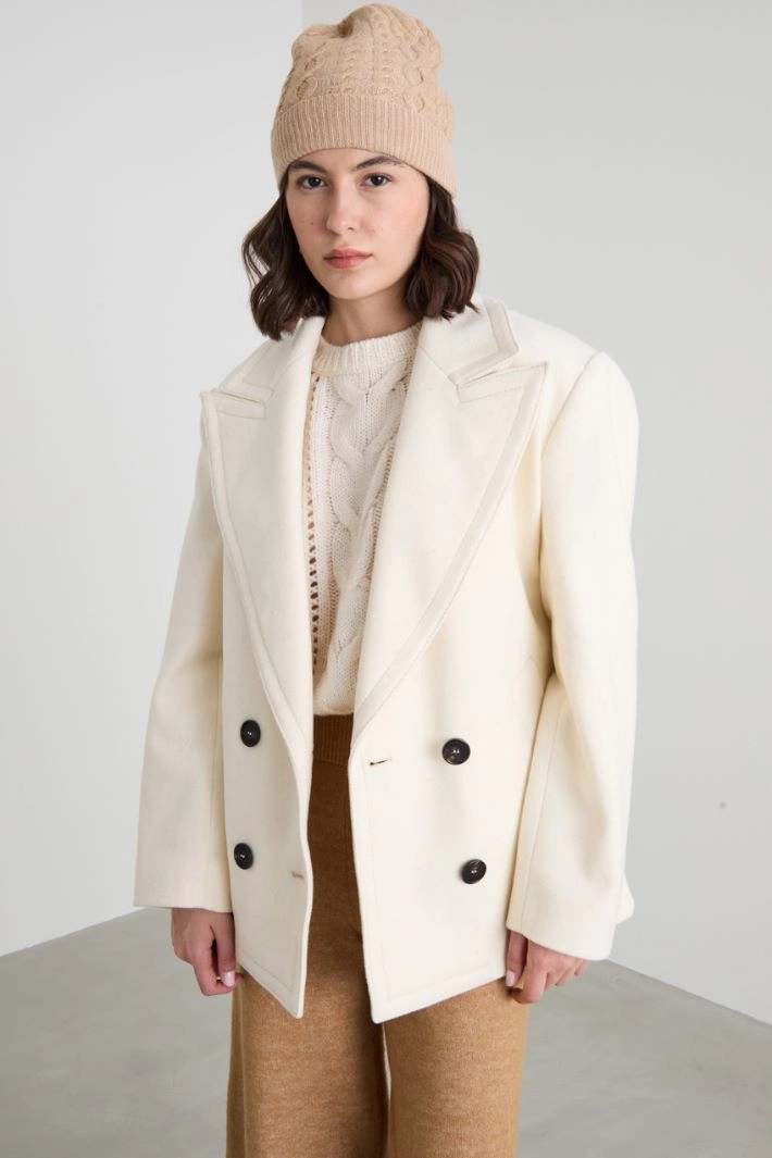 Wool cloth coat - CREAM