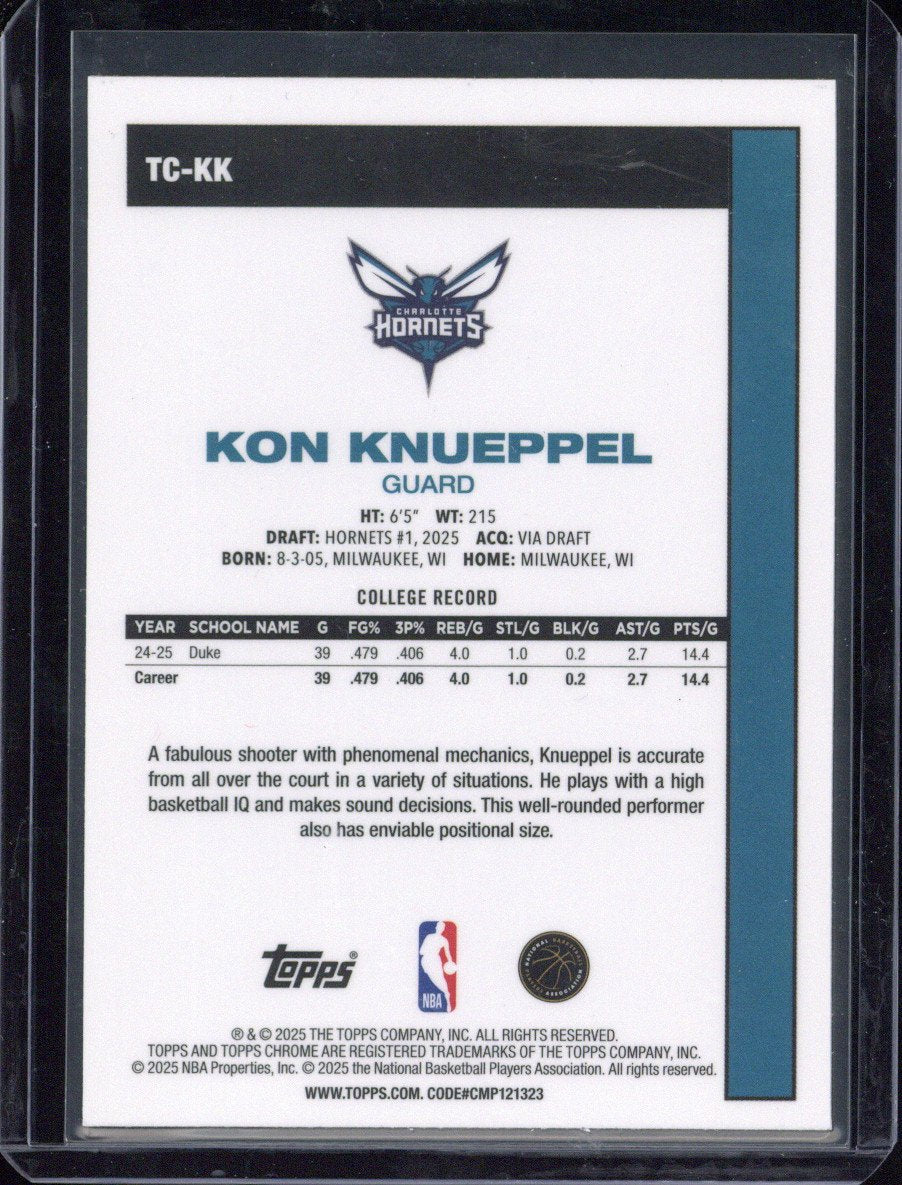 2025 Topps Chrome Kon Knueppel RC Mojo Refractor #TC-KK