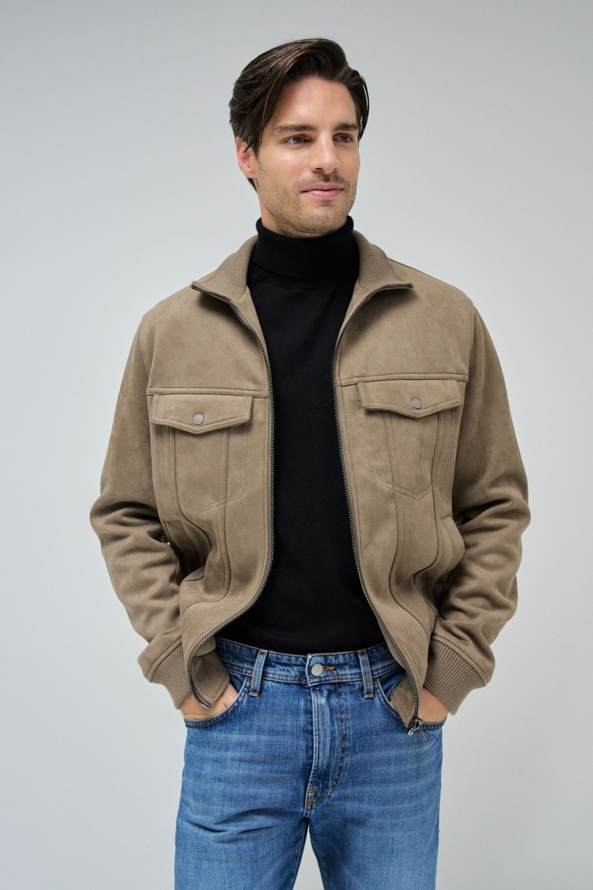 BOMBER JACKET IN SUEDE